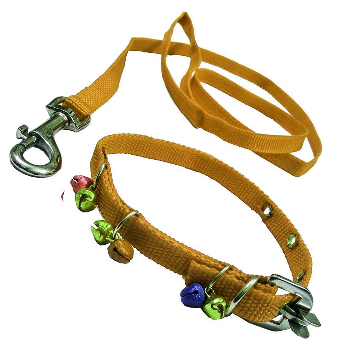 DRK Shopmart Pets Nylon Red Ghungroo Neck Collar Belt and Leash with Adjustable Stainless Steel Hook Set Ideal for Training/Walking Dogs and Puppies (Yellow) (B0C27QJJH2) Amazon Price History, Amazon Price Tracker