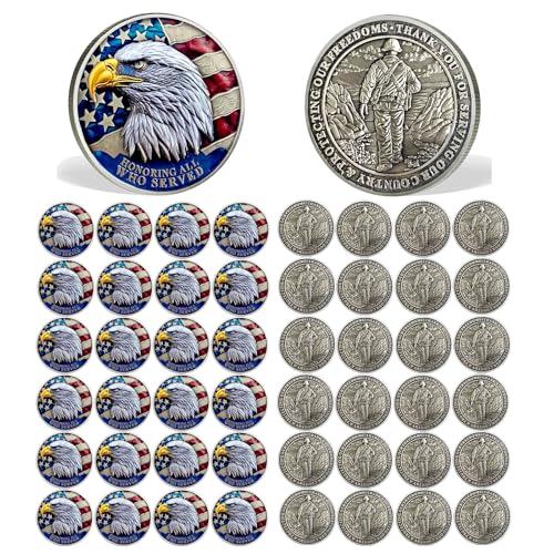 50 PCS AtSKnSK Thank You for Your Service for Veterans Appreciation Veteran's Day Gifts Bulk (Ancient Eagle Veteran, Piece, 50)