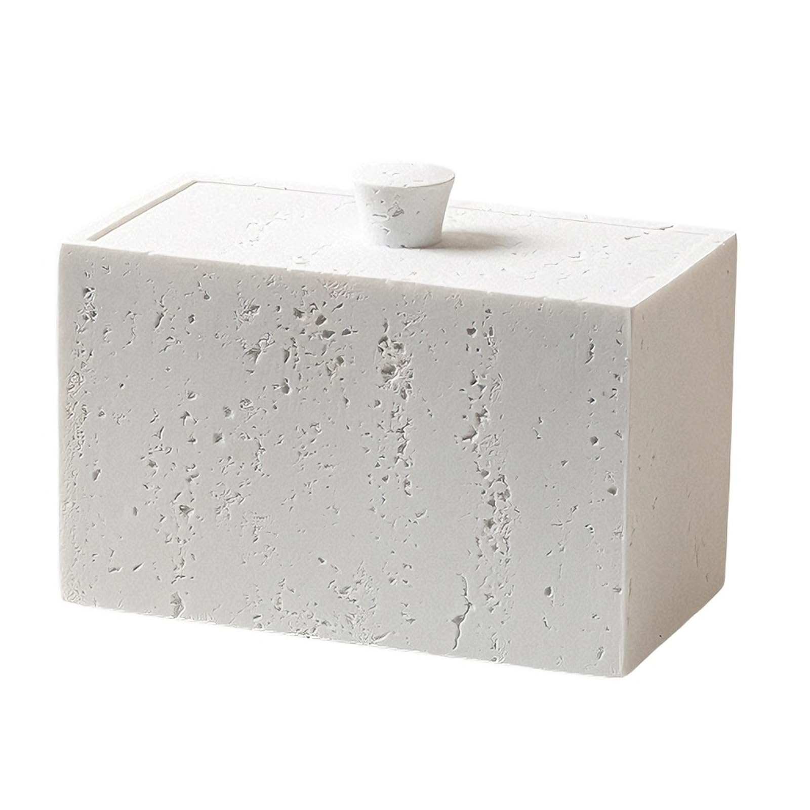 RAFGALDEX For Families Resin Holders Organizers Cotton Swab and Toothpicks Dispenser Stone Look Easy Cleaning Sturdy Sturdy Resin Container
