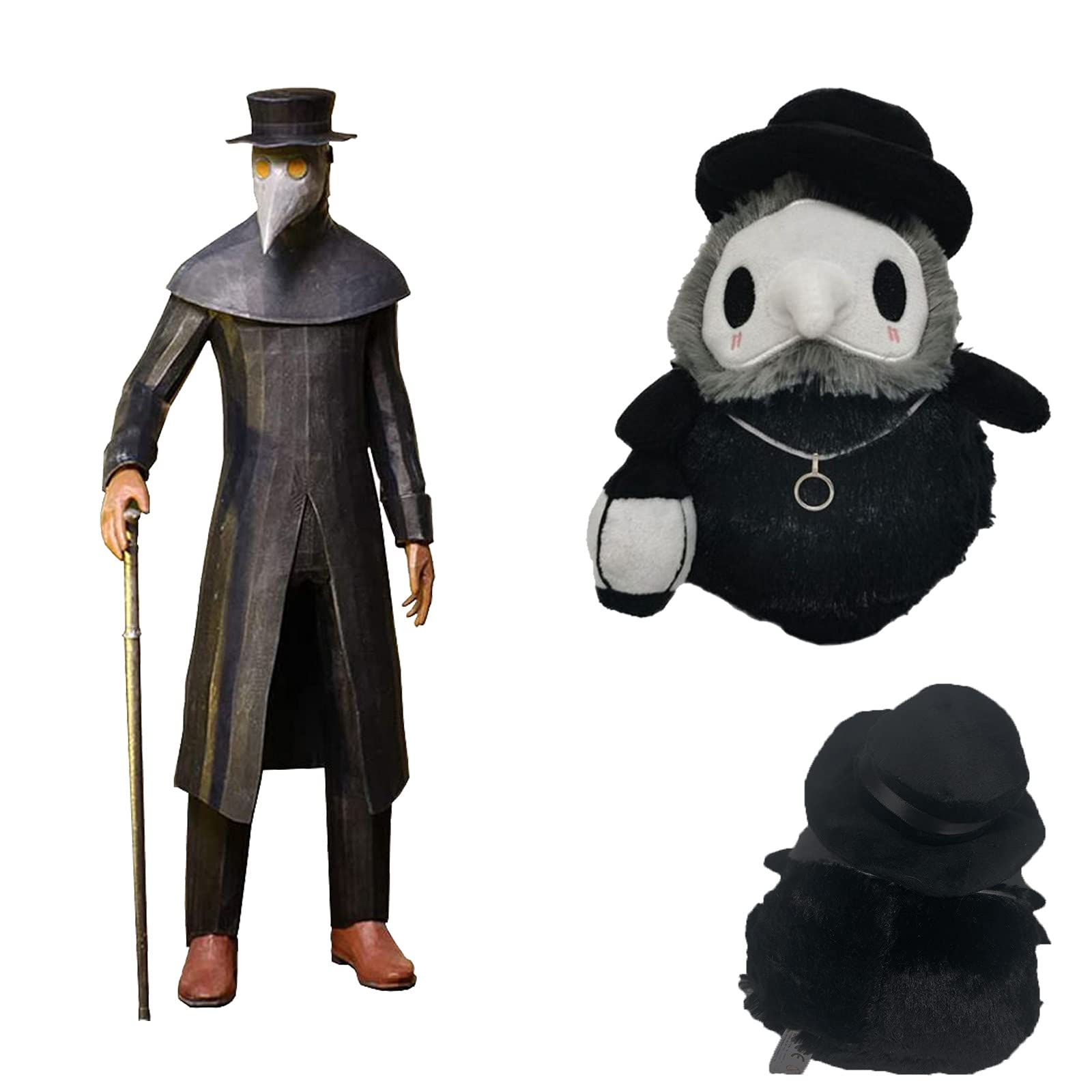 SCP Foundation Set of Siren Head Figure and SCP Plush,SCP 6789 SCP 096 SCP 049 Mysterious Creature Toy Perfect for Fans Favorites (SCP049, 20+40cm)