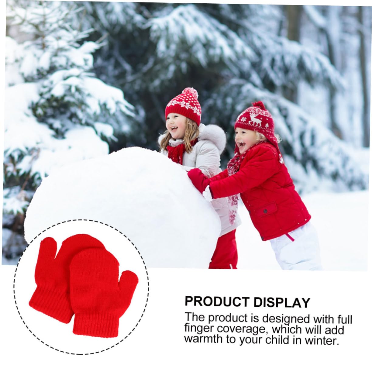 INOOMP 12pares Guantes Calientes Para Invierno De Punto Elástico y Color Liso Para Actividades Al Aire
