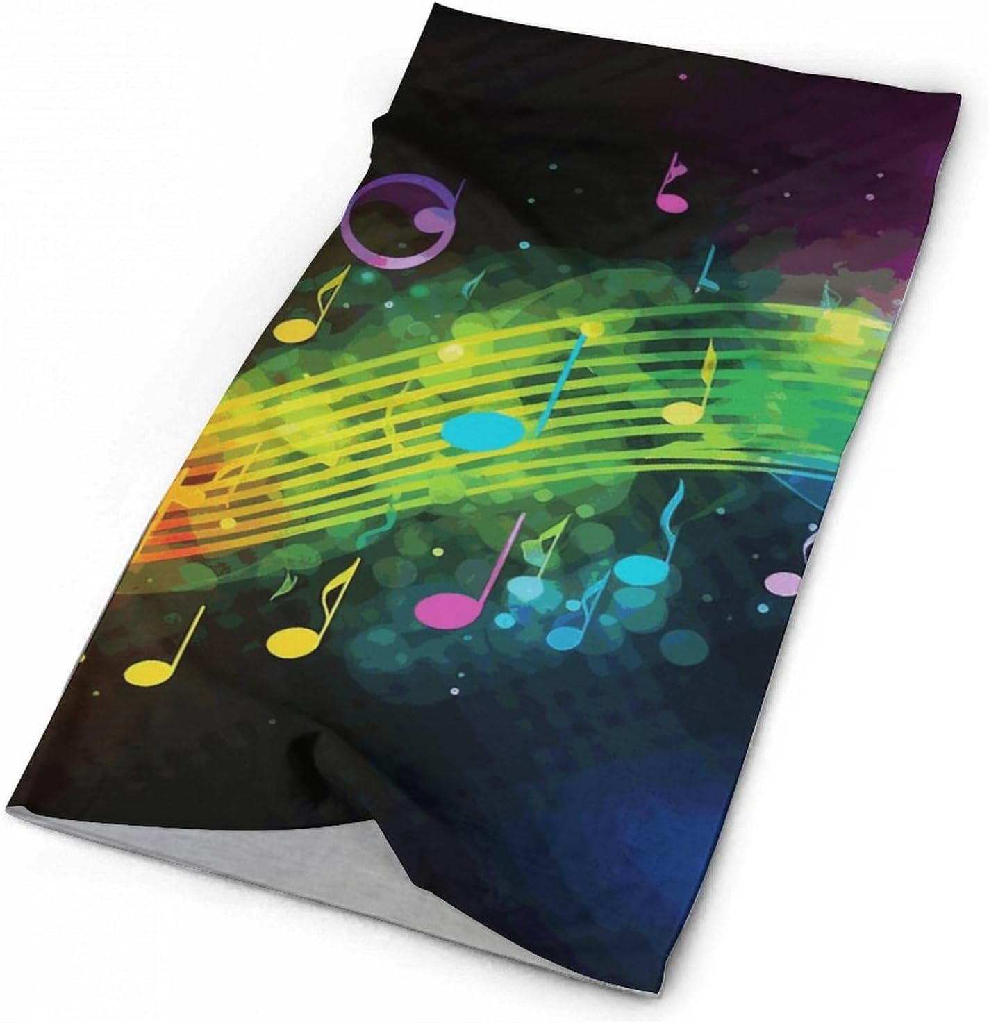 Colorful Music Notes Neck Gaiter Warmer Face Cover Scarf Fashion Windproof Face Cover Winter Balaclava Sun Cooling Scarf Gator Cover Reusable Bandana Scarf for Men Women