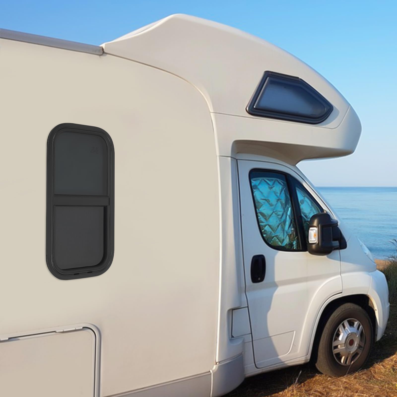 Finestra verticale per camper verticale, orizzontale, finestra scorrevole per camper, in lega di alluminio, vetro (300 × 600 mm】)