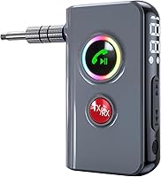 Vista 1 de Transmisor y receptor Bluetooth 5.4 2 en 1 - Adaptador de audio inalámbrico con conector AUX de 0.138 in para uso en el automóvil - Modo dual