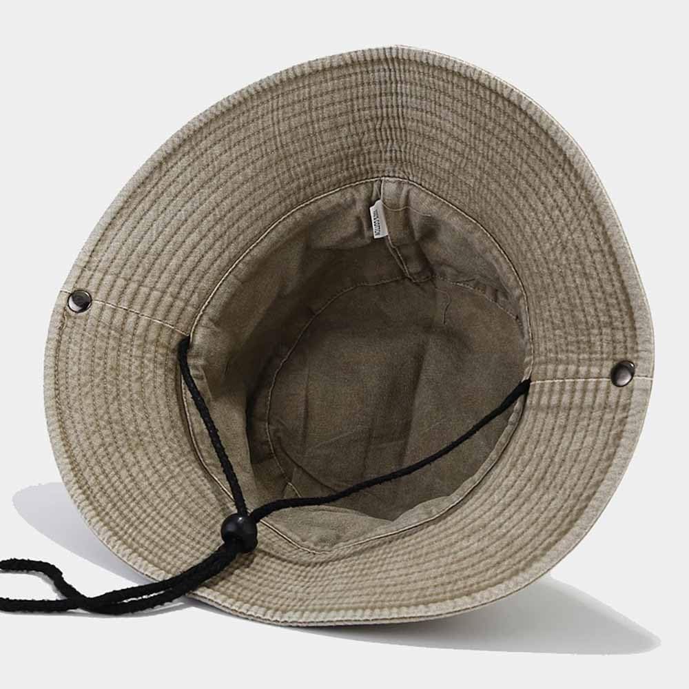 Embroidered Washed Cotton Bucket Hat, Lightweight Sun Cap for Men Women, Outdoor Travel Fishing UV Protection Fisherman Hat