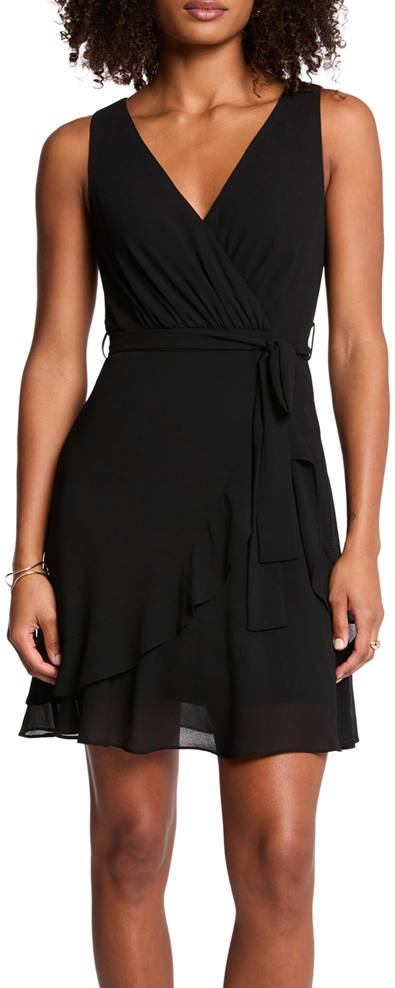 Morgan Short wrap Dress, Black M, 8