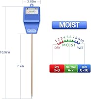 Vista 4 de Medidor de Humedad del Suelo para Plantas, Sensor de Humedad Higrómetro para Plantas de Casa, Jardín, Césped, Uso en Interior y Exterior - Juego