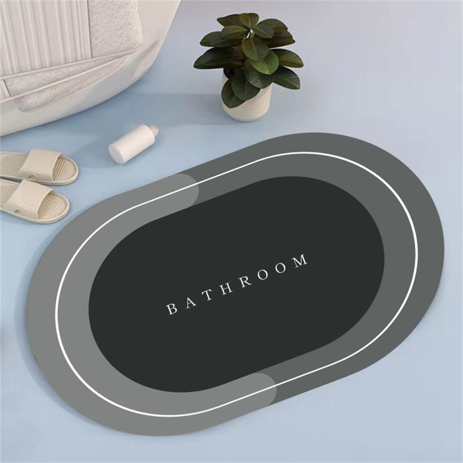 Tapis de bain antidérapant super absorbant et lavable à séchage rapide pour douche