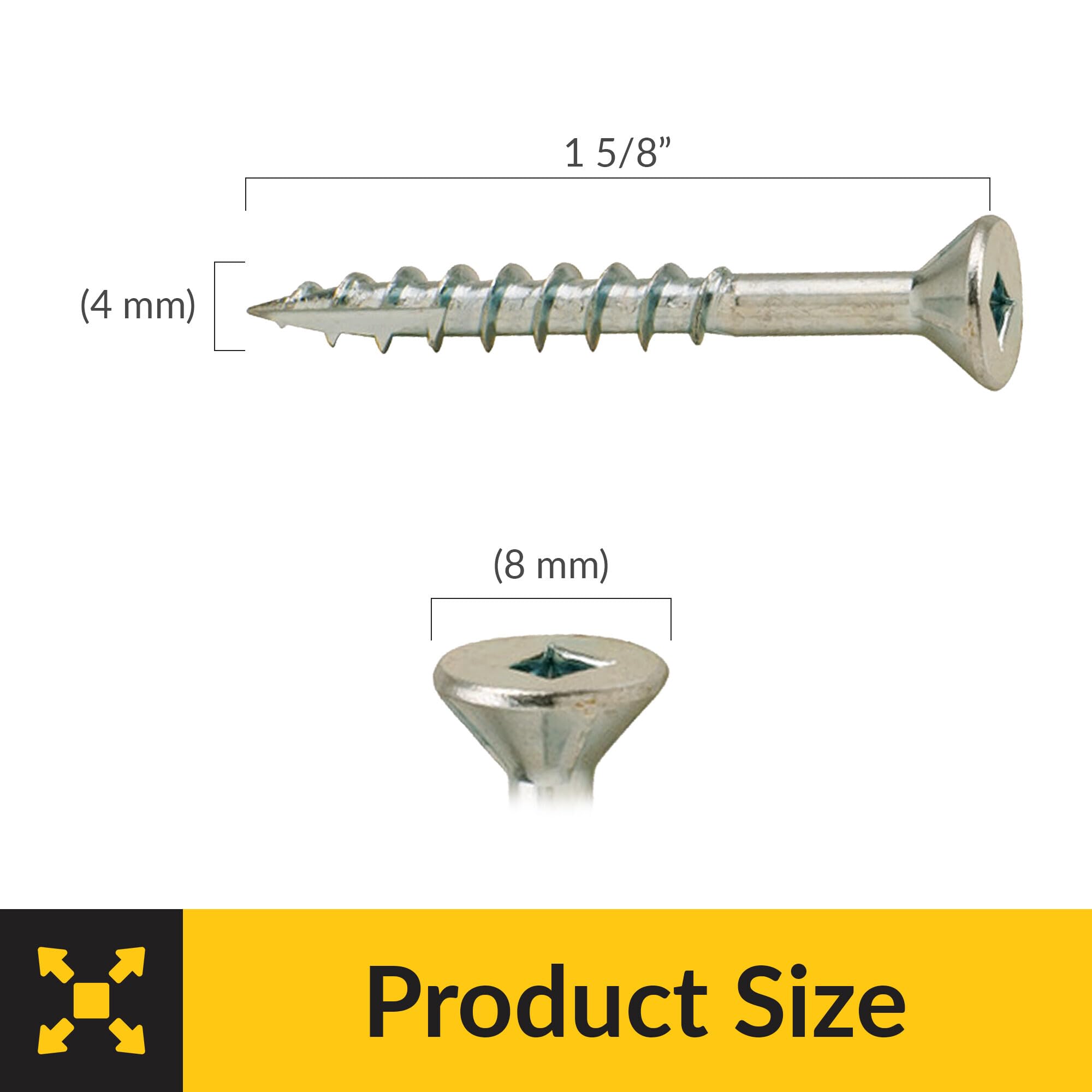 Brixwell SRW20459906 Zip R Screw, Flat Countersunk Head with Square Drive Pack of 6000