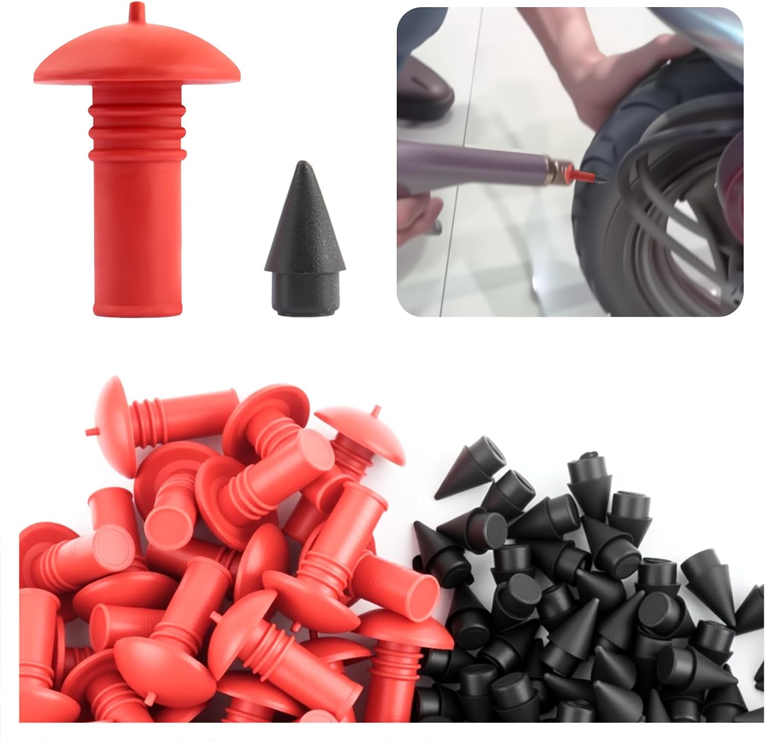 100PCS Tire Plug Kit,Screw in Flat Tire Repair Kit Including Screwdriver