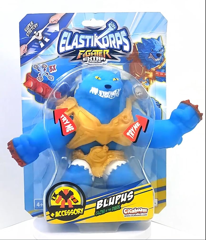 Figurine élastique Elastikorps Fighter Skeletomb 16cm - Phosphorescente, Extensible X3, Cicaboom Jouet élastique étirable