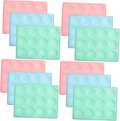 HEMOTON Moldes de silicona para gelatinas, moldes de goma para chocolate, dulces, gel de sílice, 12 unidades