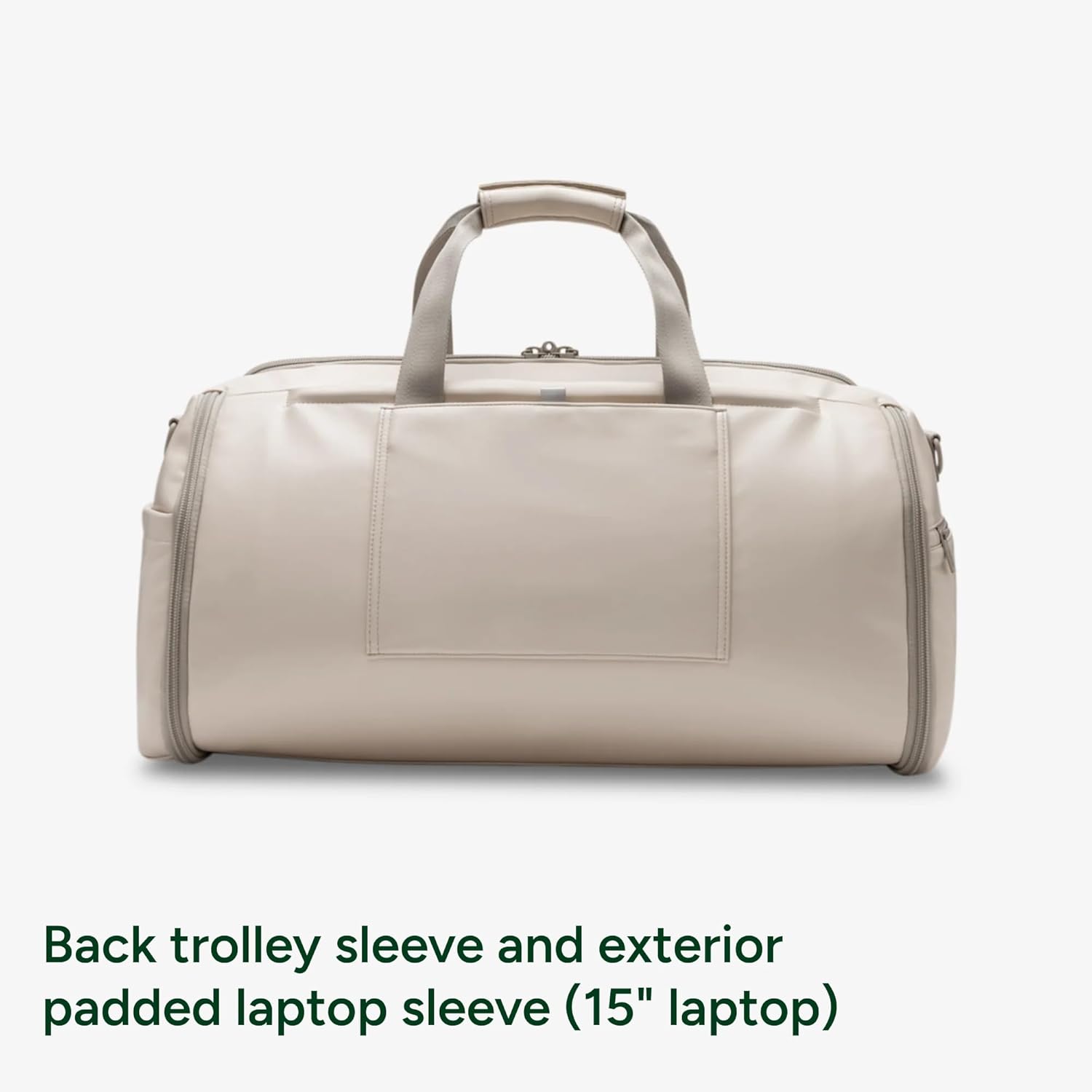 Halfday Convertible 2-in-1 Vegan Leather Premium Garment Duffel Weekender Bag 45L | Carry-on, Wrinkle-Free Travel, Hanging Suit Compartment, Shoe Pockets, Trolley Sleeve, Ivory