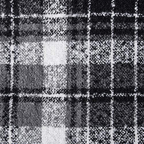 Womens Winter Plaid Infinity Scarf Warm Tassel Circle Loop Scarves & Knit Fall Scarfs For Women(03 Black+White) #TOP2