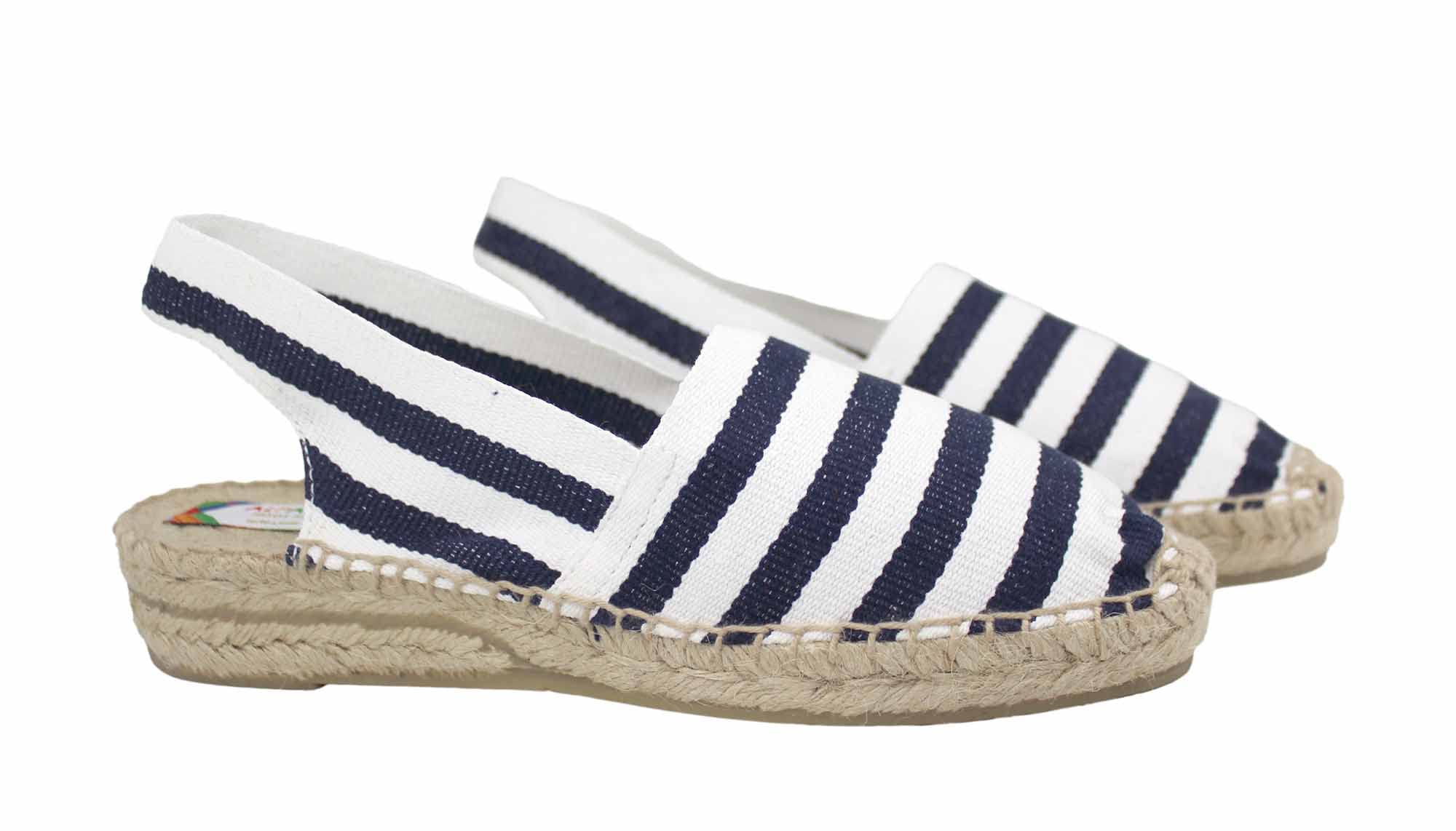 Alpargatas Destalonadas con Cuña Baja y Diseño de Rayas (Hechas a Mano en España)