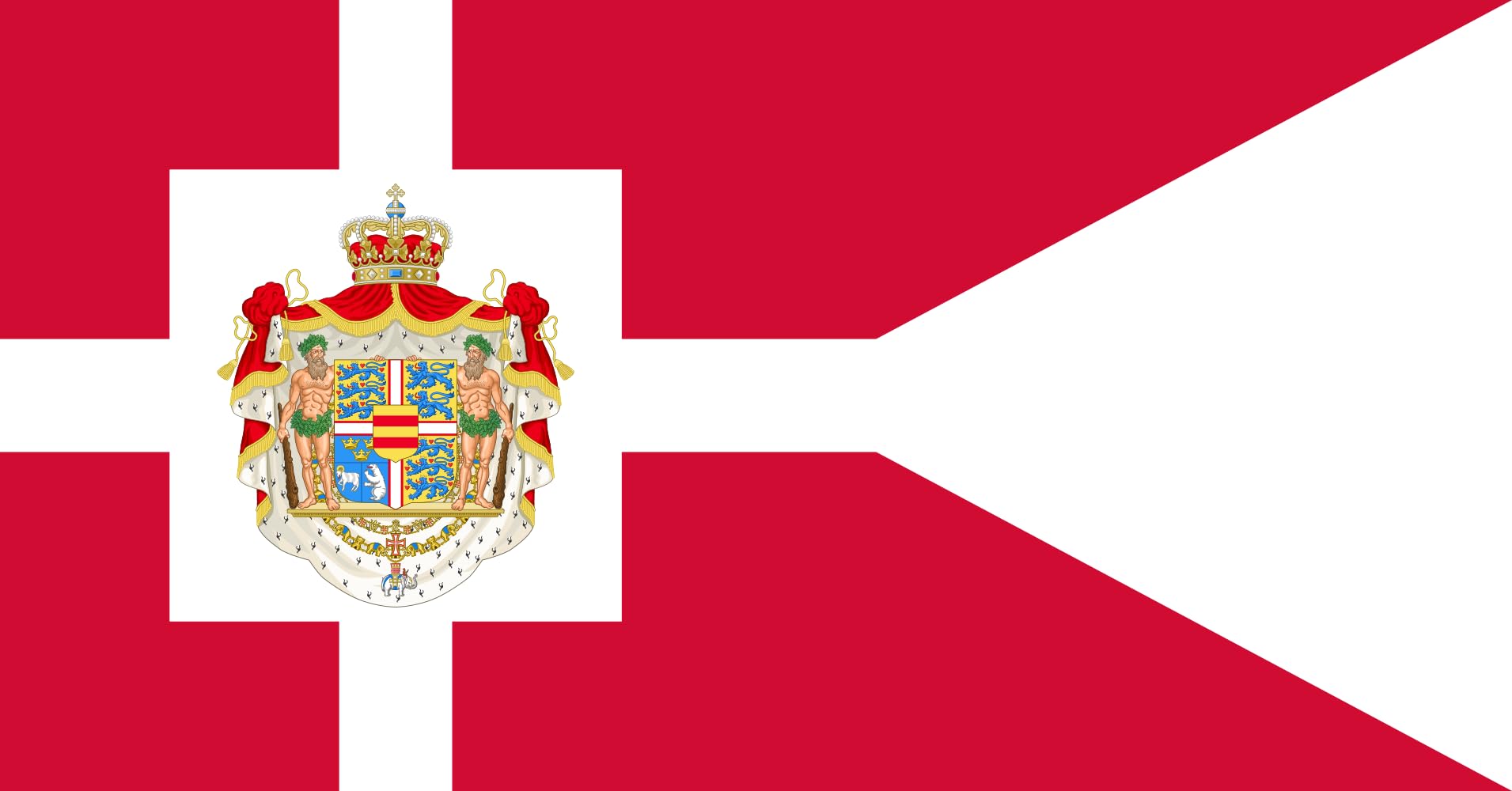 Royal Standard of Denmark grand drapeau de cérémonie pour décoration et événements