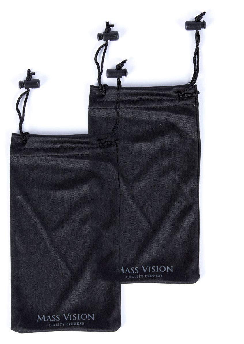 Mass Vision 2 pares de gafas de sol de lectura unisex con carcasa deportiva de precisión, negro -, M