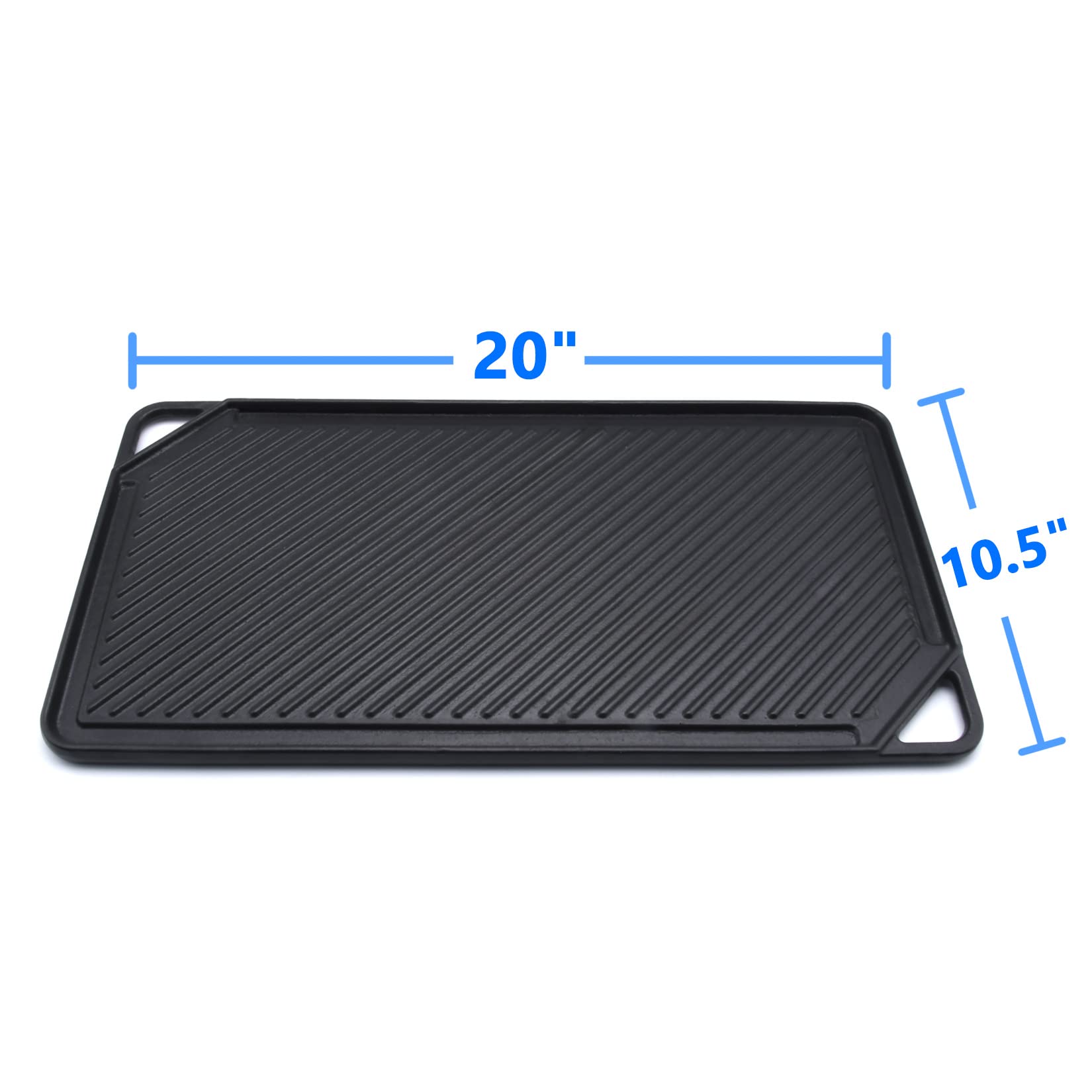 GasSaf Piastra reversibile in ghisa, 50,8 x 26,9 cm, biadesivo, perfetta per griglie a gas e piano cottura