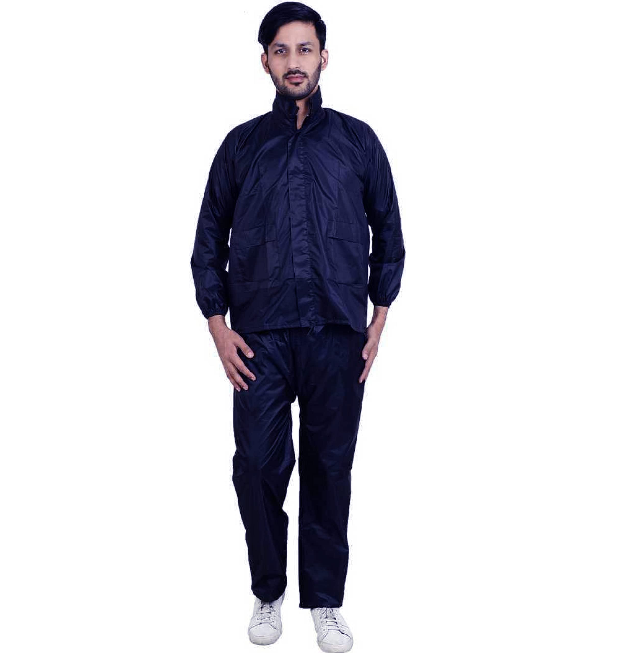 Neekshaa Men's Raincoat with Hood | Water Fighter-Rain Coat for Men | Waterproof Pant and Carrying Pouch Size-M (Blue)-image-17