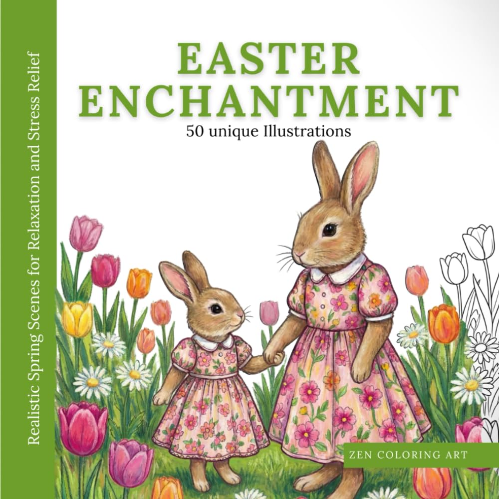 Easter Enchantment: Realistic Spring Scenes for Relaxation and Stress Relief (Zen Coloring Art Collection)
