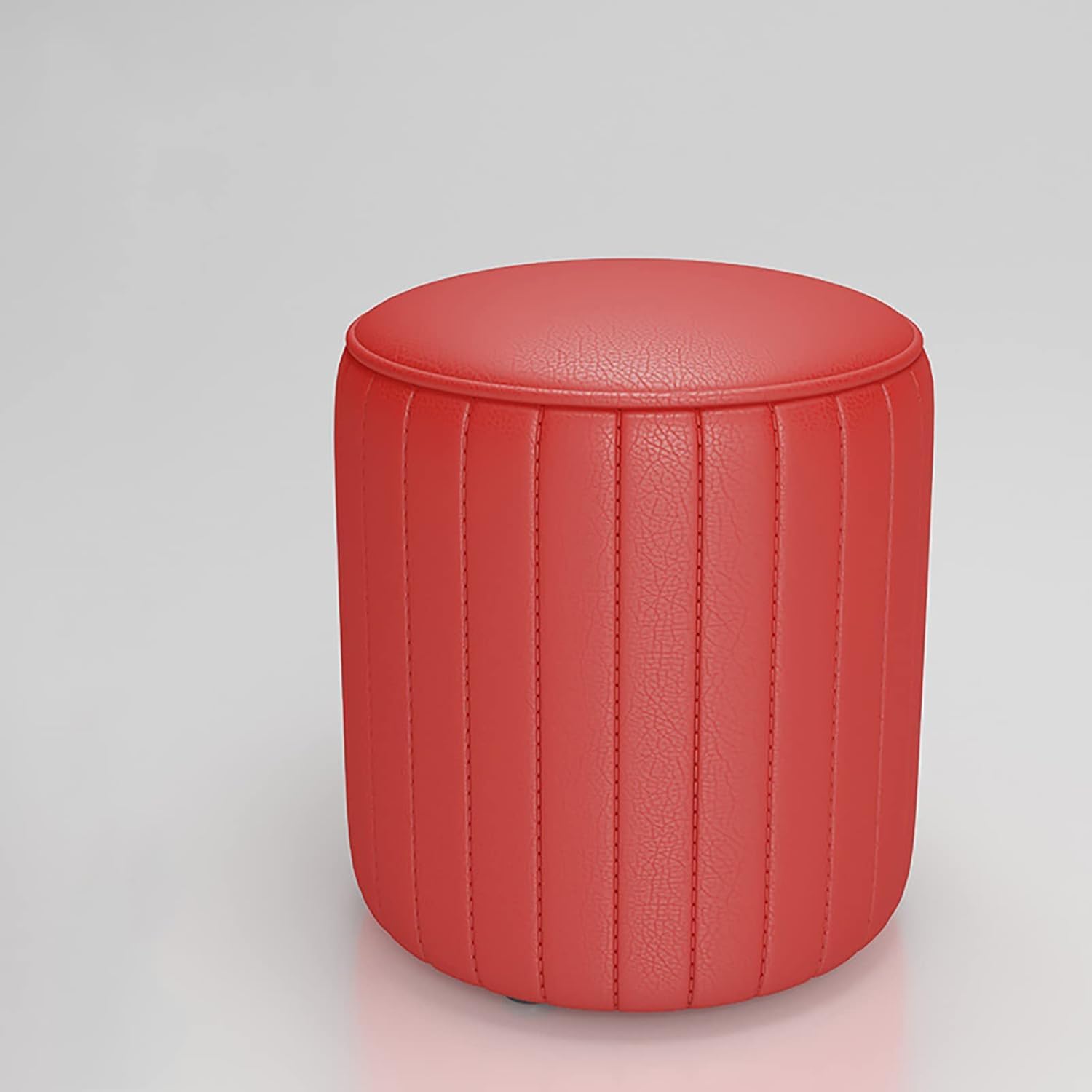 Tabouret de coiffeuse en similicuir blanc capitonné avec assise rembourrée pour dressing