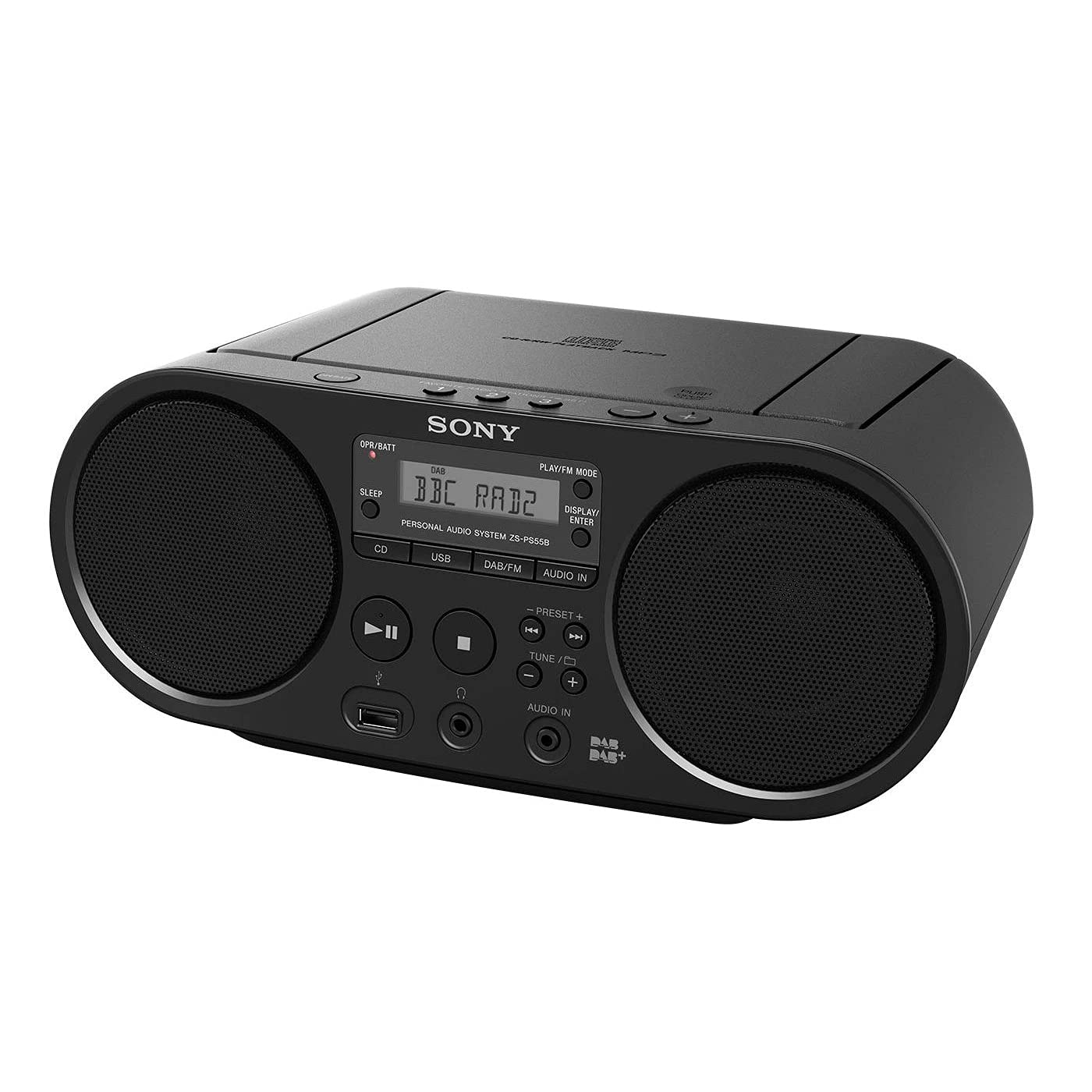 Sony ZS-PS55B CD Boombox with DAB and FM Radio - Black