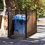 Treslam 6 Ft×6 Ft Semi-Enclosed Wood Plastic Composite Fence Panels, Privacy Fence Screen, Decorative Garden, Patio, Backyard Fence, Brown with 1 Post