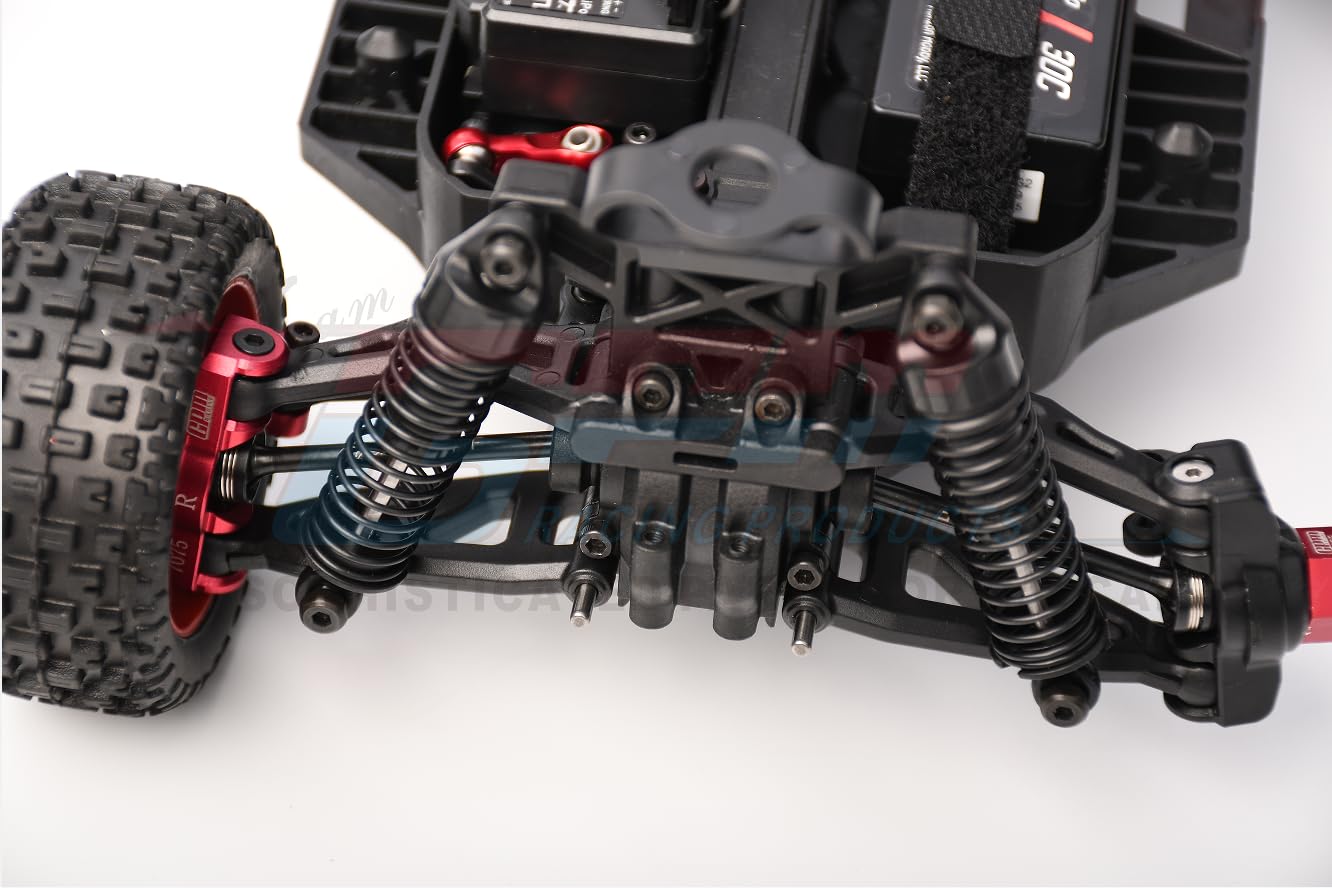 Palumma Front Drive Shaft for ARRMA 1/14 Mojave GROM Medium Carbon Alloy Steel, 7075 Wheel Hex for ARRMA 1/14 Mojave GROM MEGA 380, Upgrade Accessories (Red)