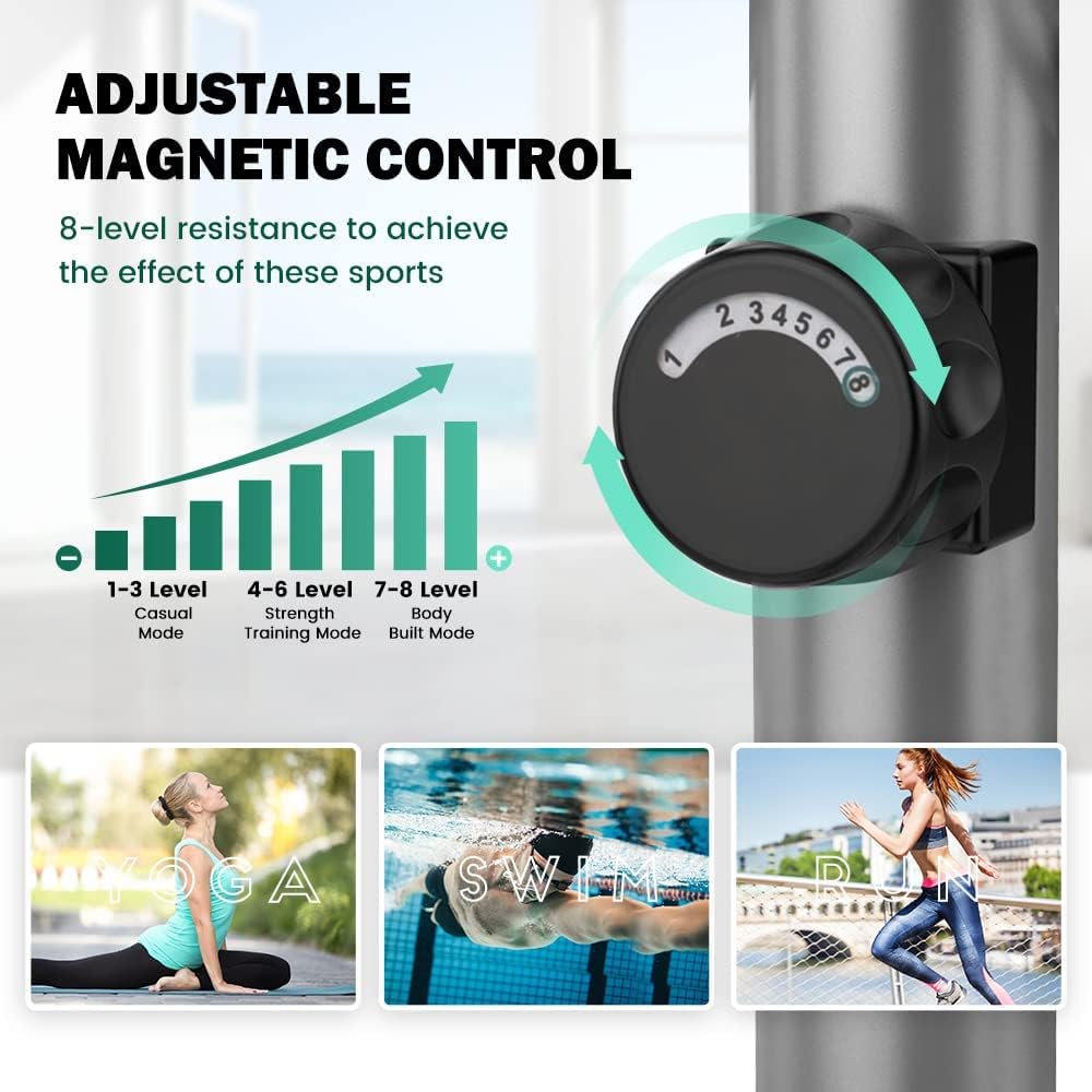 Dripex Elliptique Fitness Stepper d'Appartement Crosstrainer avec écran LCD Multifonction Appareil Maison Support de Tablette (Vert)