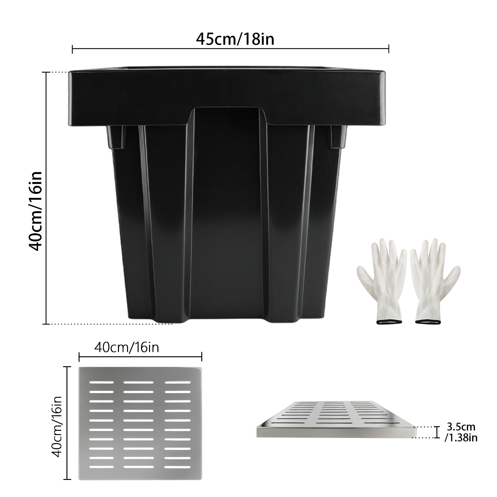 Large Stainless Steel Catch Basin - Drainage Basin -2 Large Stainless Steel Catch Basin - Drainage Basin -2