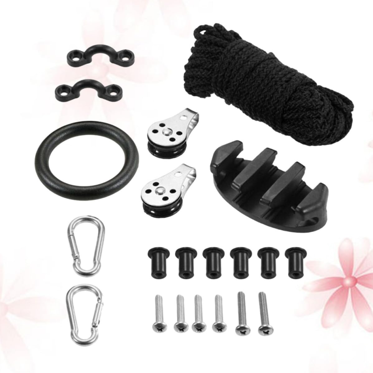Abaodam Kit de Carro de Anclaje para Kayak Cornamusa y Poleas