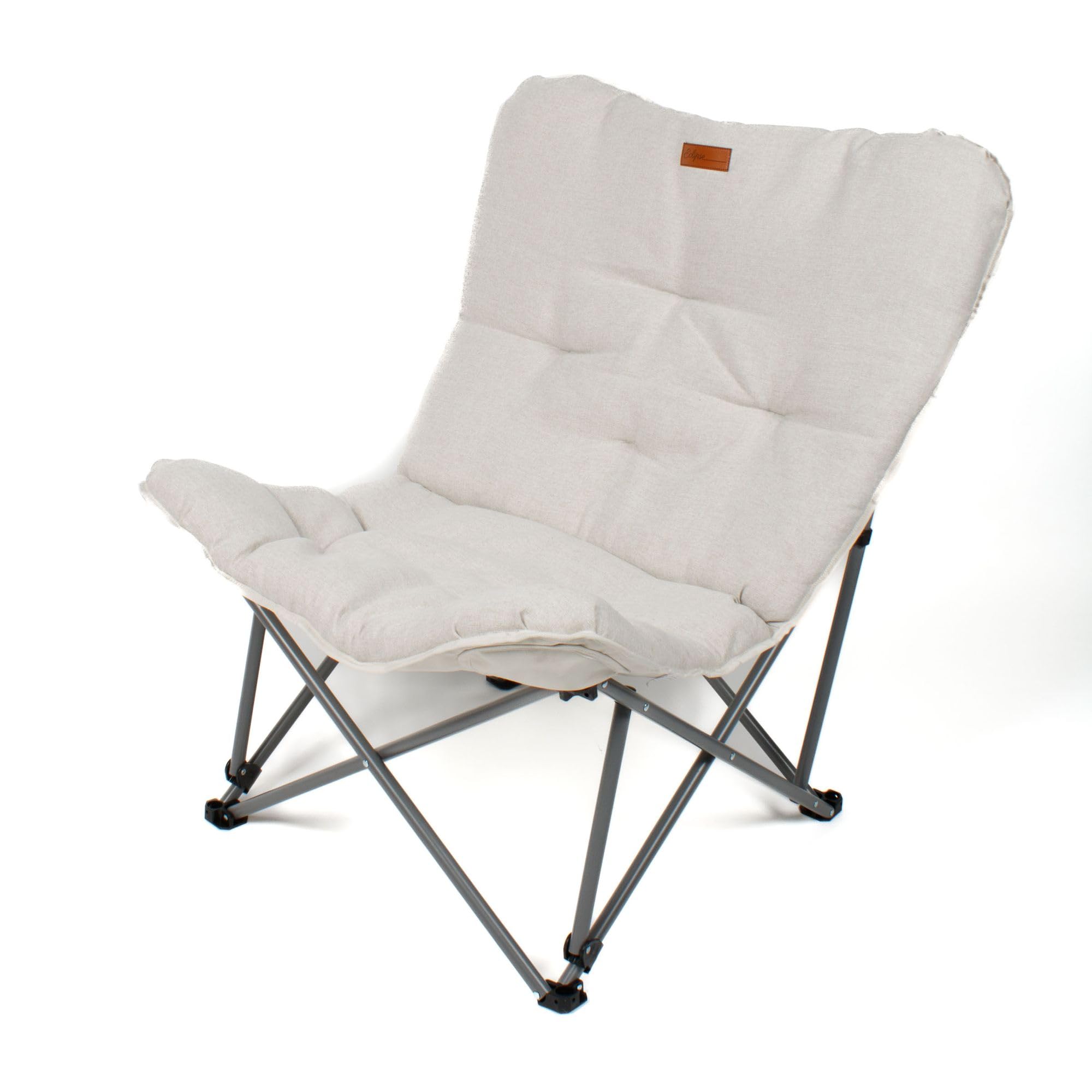 Eclipse Glamping Stuhl Bundle mit Campingstuhl HERKULES und Hocker Titan | Beige klappbar faltbar als Outdoor Klappstuhl Faltstuhl Angelstuhl Strandstuhl Balkonstuhl oder Gartenstuhl mit Tragetasche