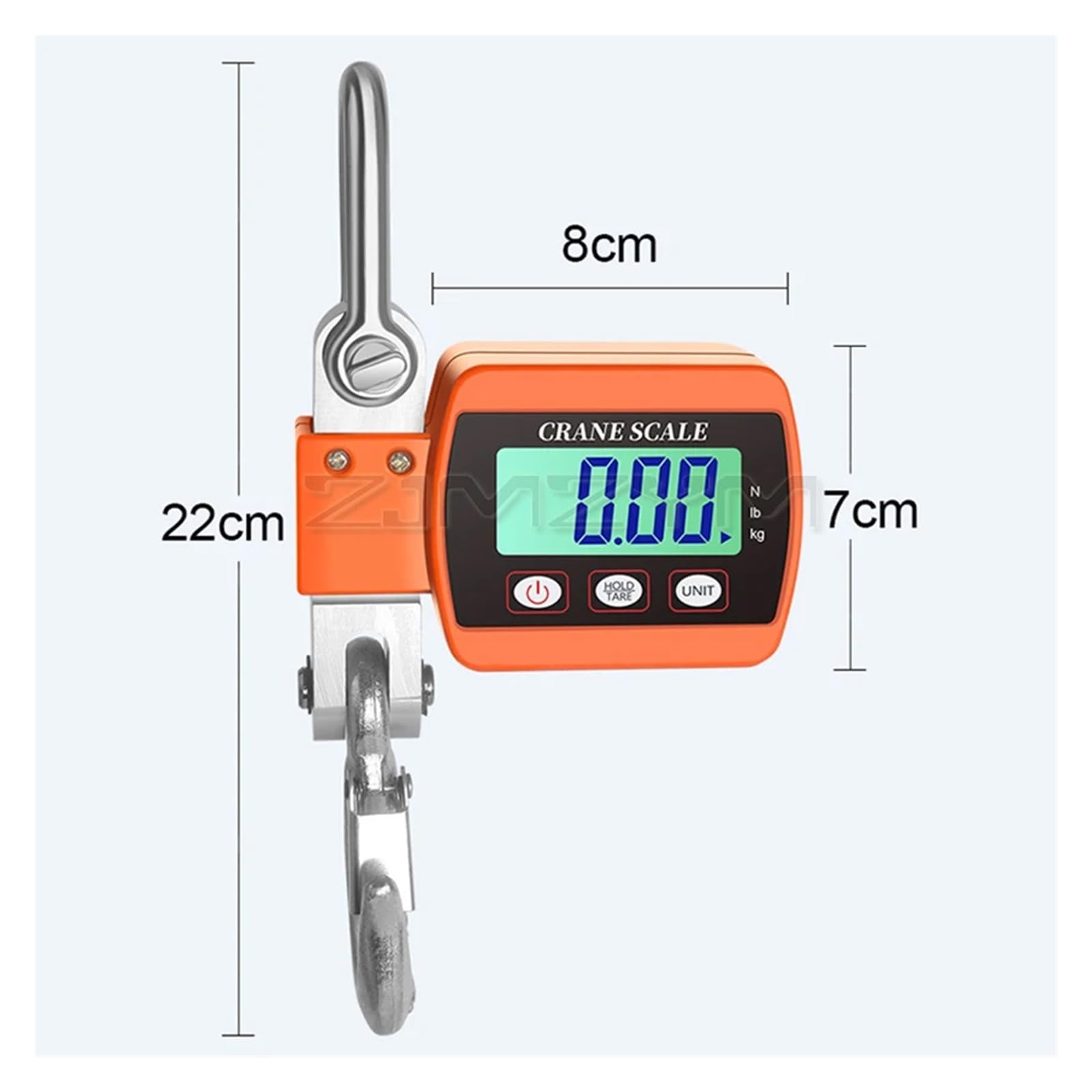 Bilancia for gru digitale da 300 kg/500 kg portatile sospesa for for impieghi gravosi a gancio industriale con retroilluminazione LCD Unità di cambio(Orange,300KG)