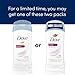 Dove Invisible Solid Antiperspirant Deodorant Stick for Women, Powder, For All Day Underarm Sweat & Odor Protection 2.6 oz 2 Count