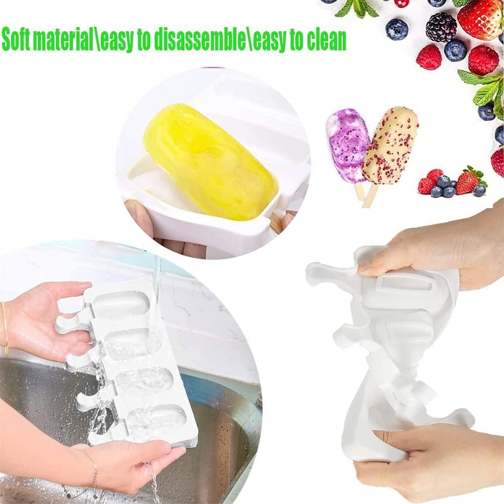 3 Moldes Para Helados con tapa, Molde de silicona para helado, Incluye 100 palitos de helado 100 bolsas para envolver, 100 cintas y 100 pegatinas, para helados congelados para hacer tú mismo