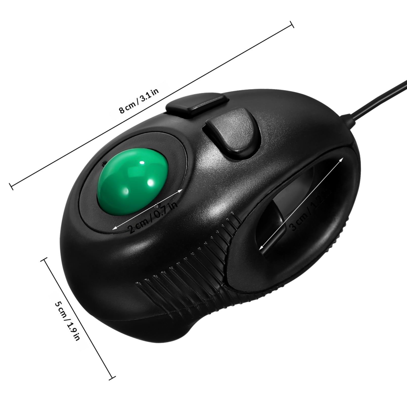 DOITOOL Mouse Trackball 4D Cablatto per Laptop e Desktop Design Compatto e Controllo del Pollice Colore Nero