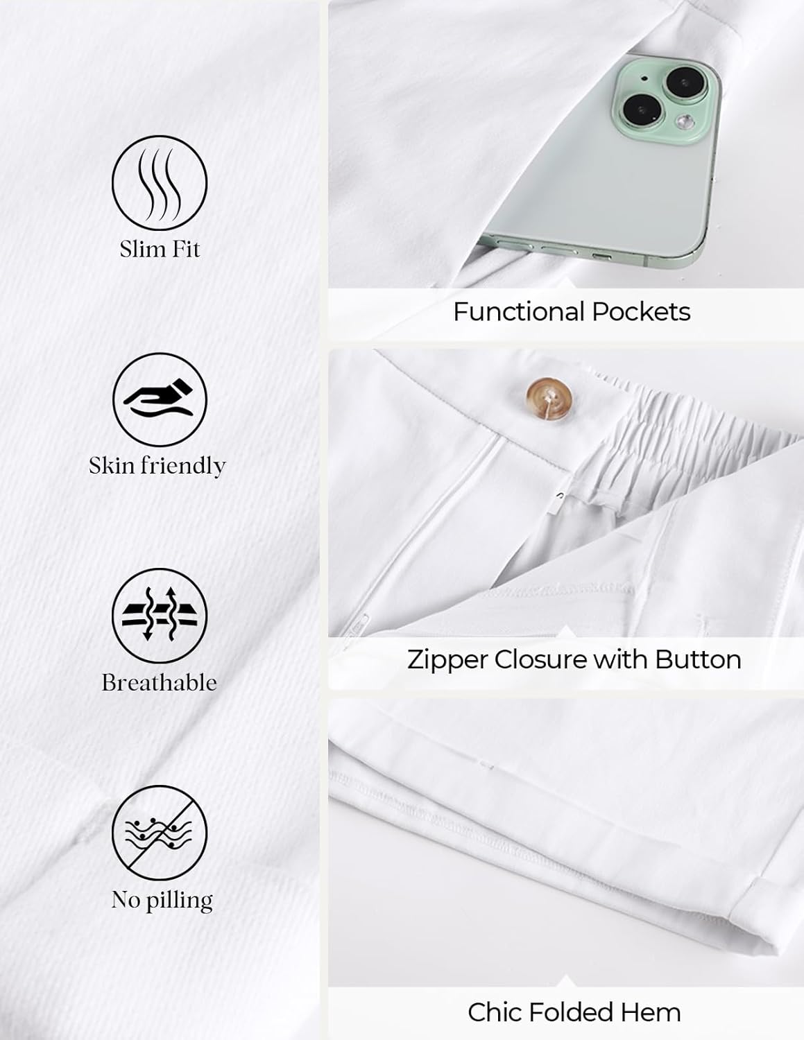 Belle Poque Women Dressy Shorts High Waisted Wide Leg Shorts with Pockets - Image 6