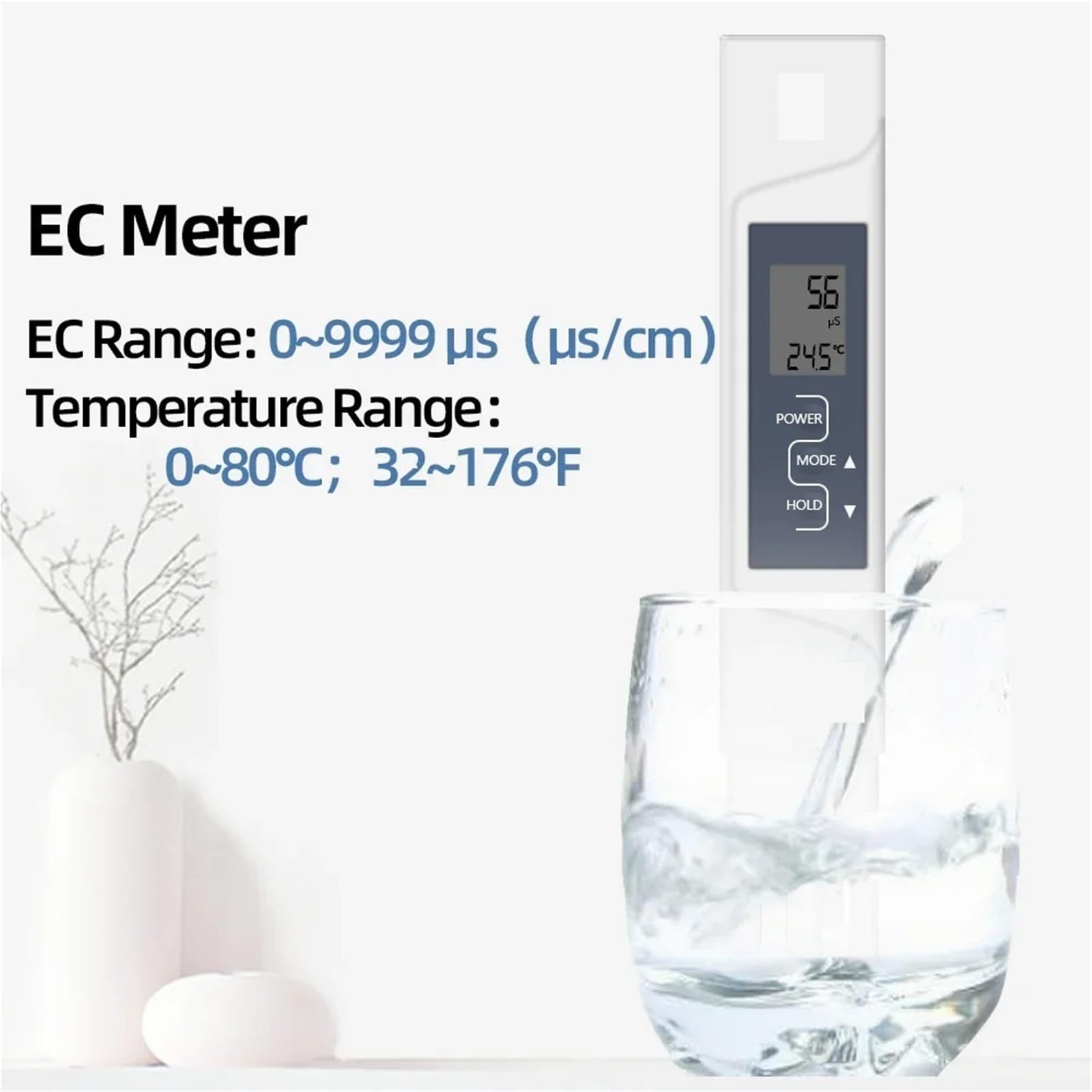 Misuratore PH, Misuratore di conducibilità elettrica digitale AP-2 2 in 1, misuratore di conducibilità elettrica della temperatura e della qualità acqua con calibrazione automatica