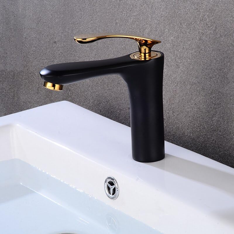 Robinet mitigeur en laiton avec peinture par cuisson pour vasque de bain