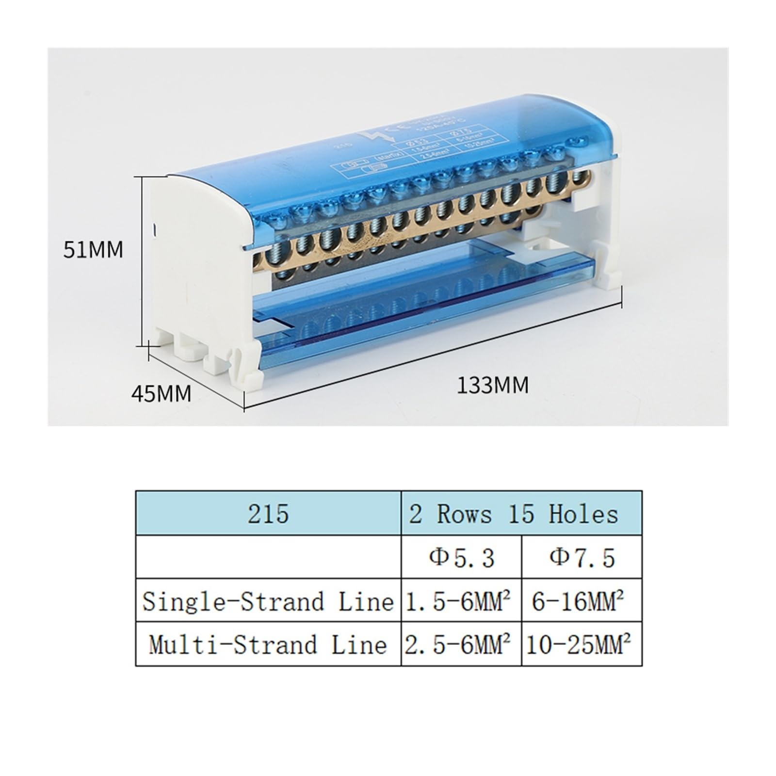 Borniers sur Rail Din 207 211 407, boîte de Distribution d'énergie modulaire à vis, terminal de fil, boîte de jonction en cuivre