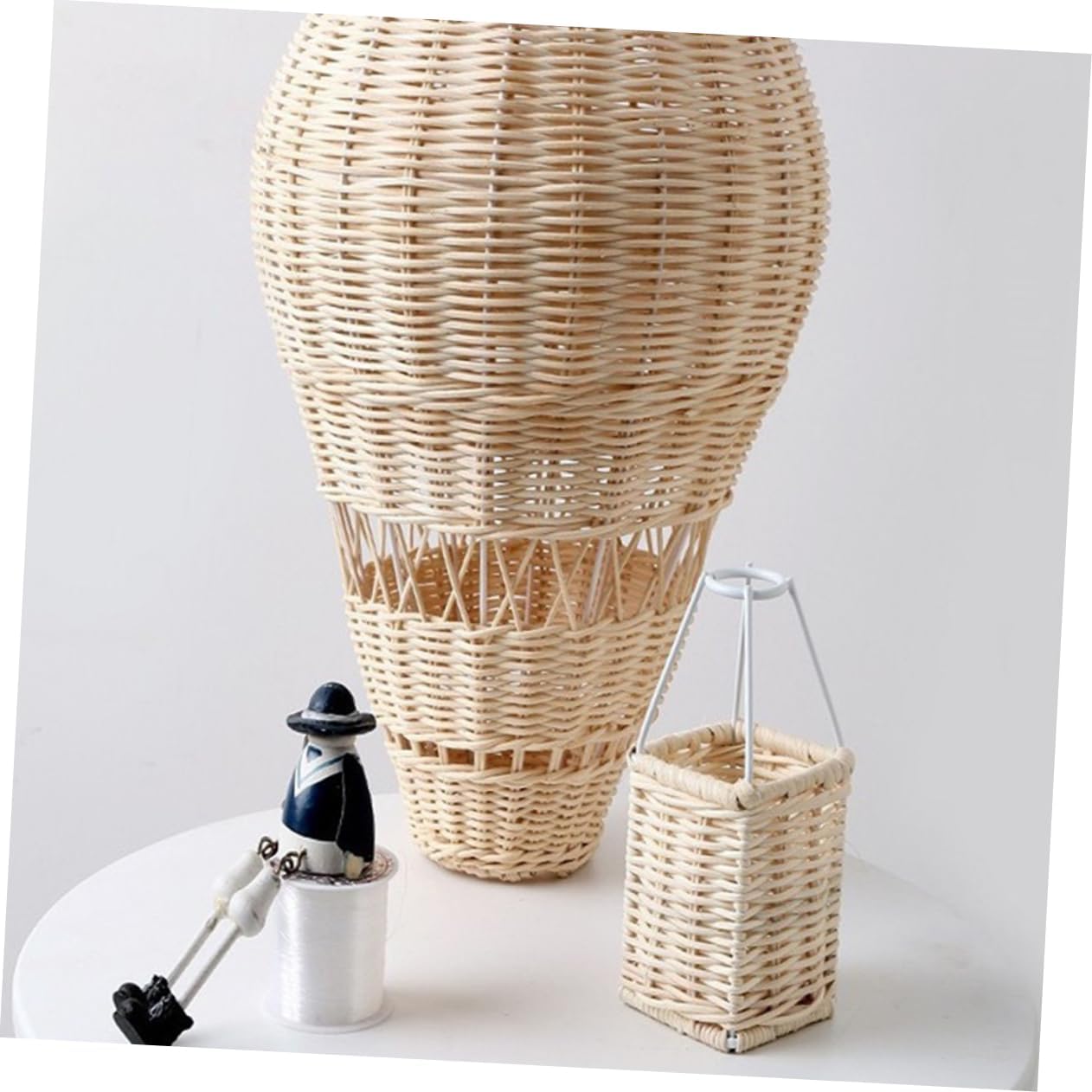 1pc Rattan Hot Air Balloon Hanging Decoration for Wedding Party Elegant Ornaments for Home and Boys and Girls Rooms Photography Prop Craftsmanship