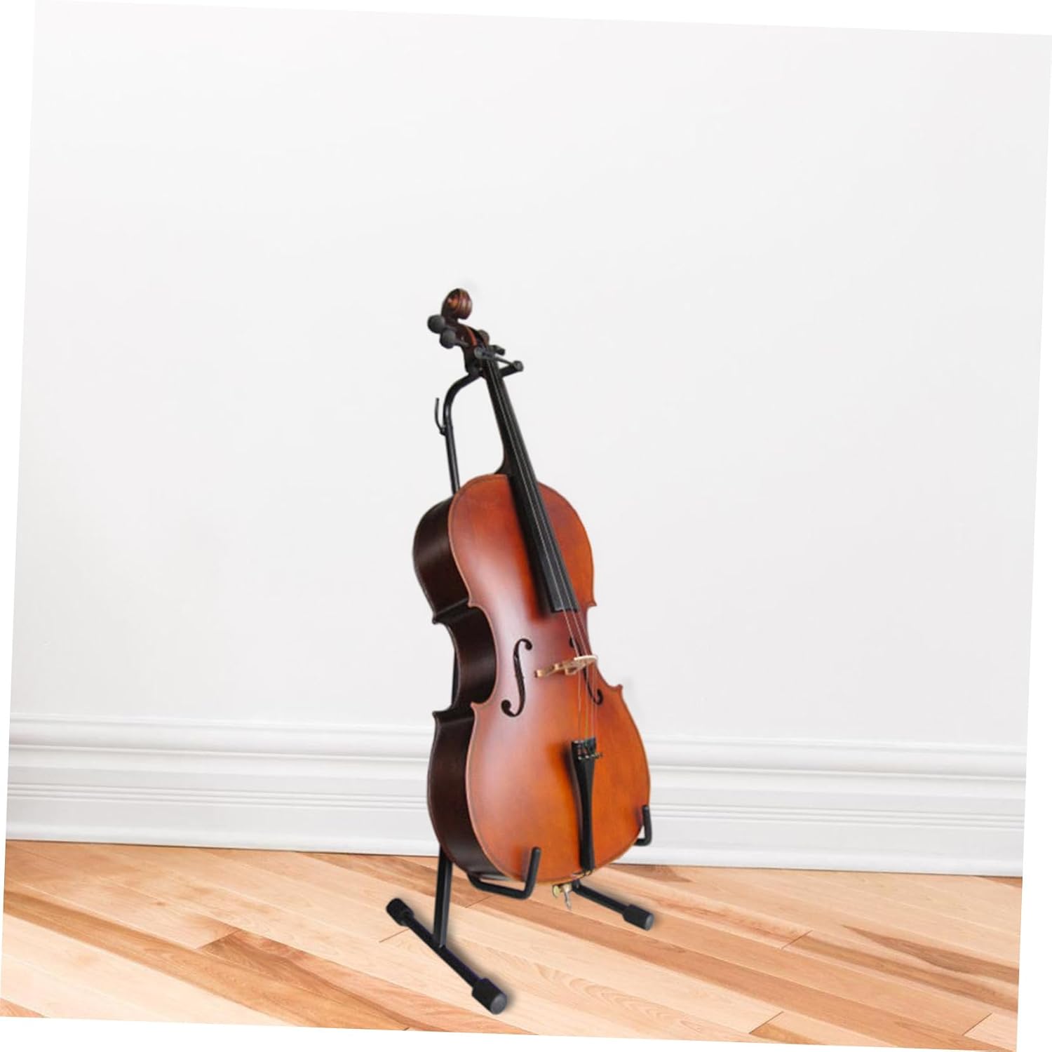 1pc Adjustable Cello Stand Bow Holder Portable Violoncello Support for Home Practice and Black Bracket
