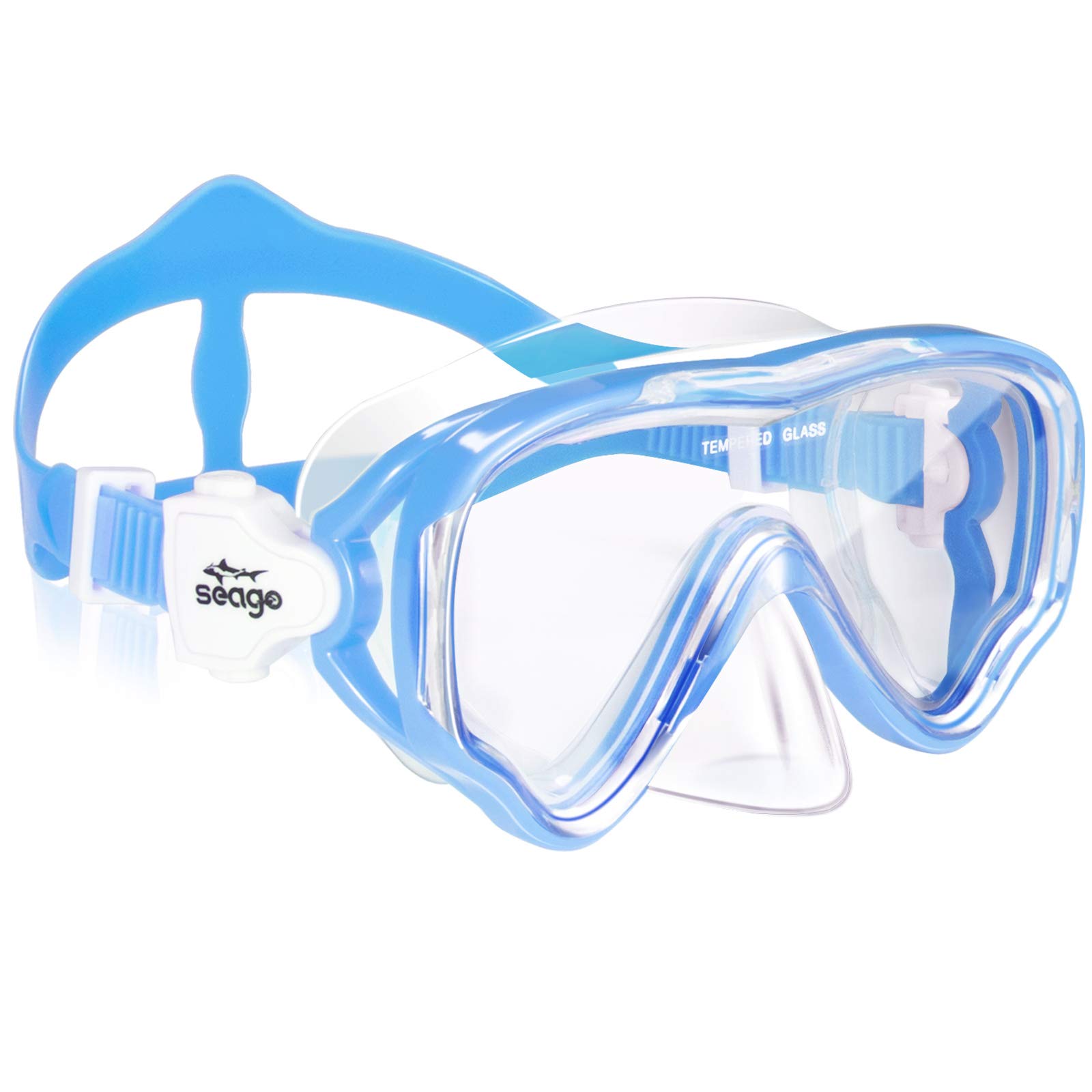 Seago Kids Swim Goggles Snorkel Diving Mask for Youth(5-15), Anti-Fog 180° Clear View