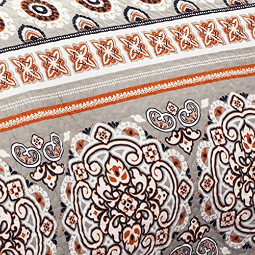 Lush Decor 3 Piece Nesco Quilt Set, King, Navy/Coral - Image 3