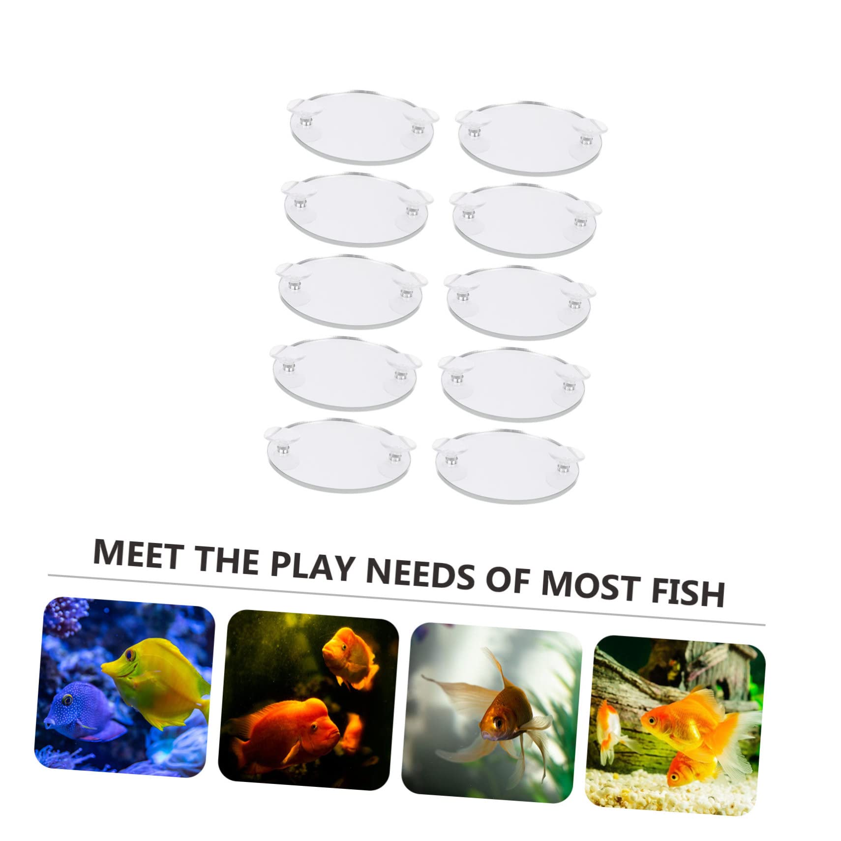 Mipcase 30piezas Espejo De Acuario para Betta Ventosa De Decorativas para Peceras Espejos Entrenadores para Betta Accesorios para Acuarios De Agua Dulce y Salada