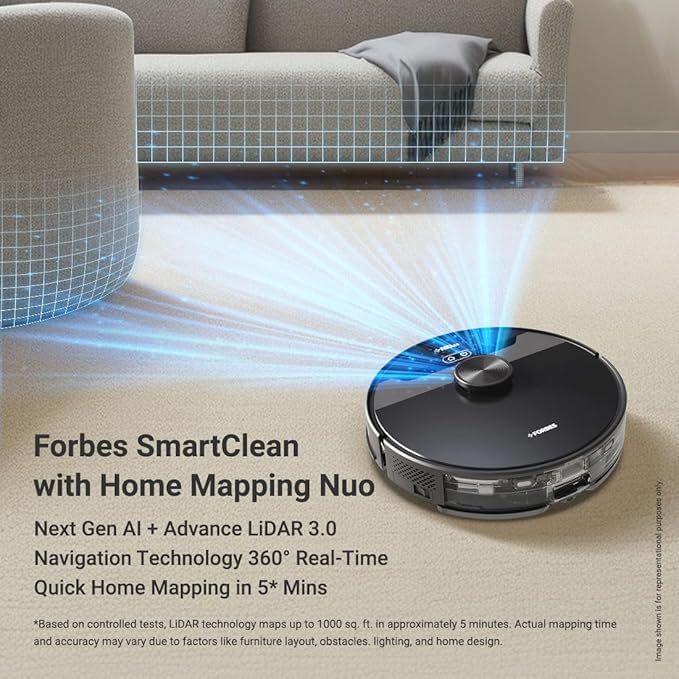 Image of Robot Vacuum Cleaner, Auto Dust Disposal, 4L Bag, 65 Days Hands-Free Cleaning, Black (SMART Clean NUO)