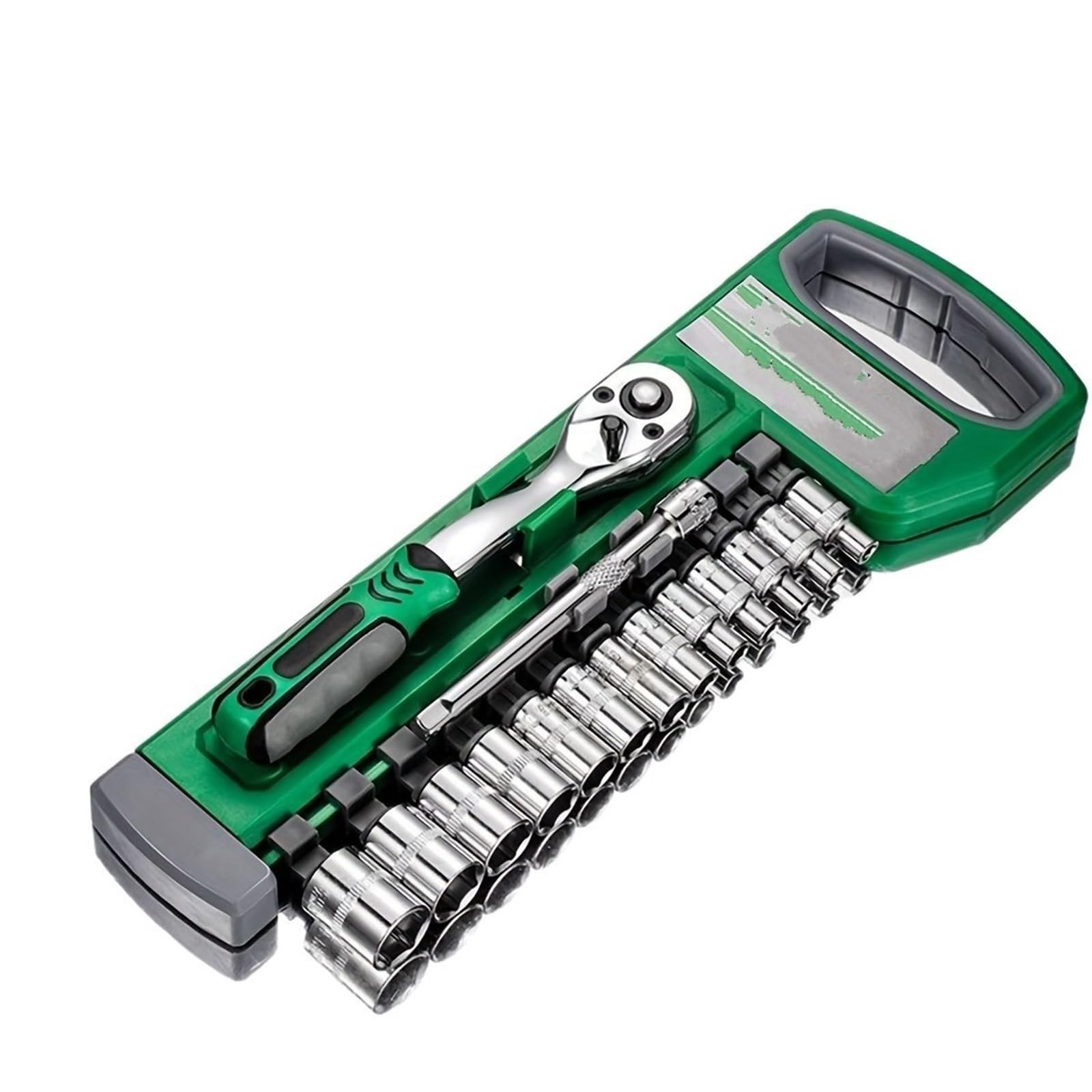 Telescopic Ratchet Zestaw nasadek 1/4"-3/8"-1/2", metrycznych i imperialnych z szybkozamykanym kluczem grzechotkowym, model 72 zęby klucz dynamometryczny(15pcs)