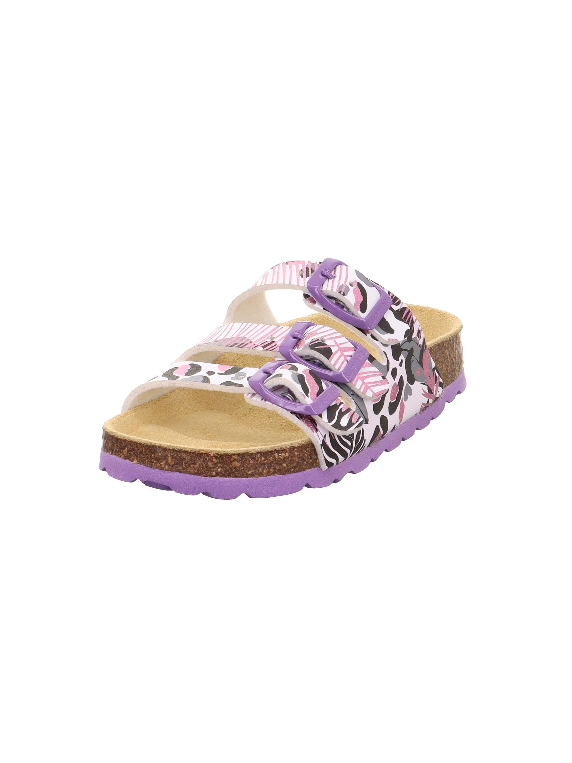 Superfit Mädchen Fussbettpantoffel 1-800113 Hausschuhe, Weiss Mehrfarbig 1110, 29 EU