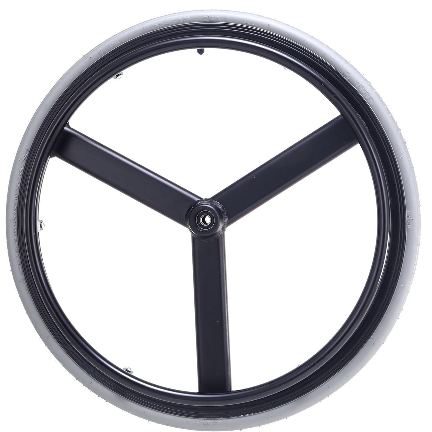 Rueda de Repuesto para Silla de Ruedas 24 x 1 (23-540),Rueda Neumática de Goma con Rodamiento de 1/2" (12 mm), Conjunto de Rueda Trasera de liberación rápida (2 Unidades)