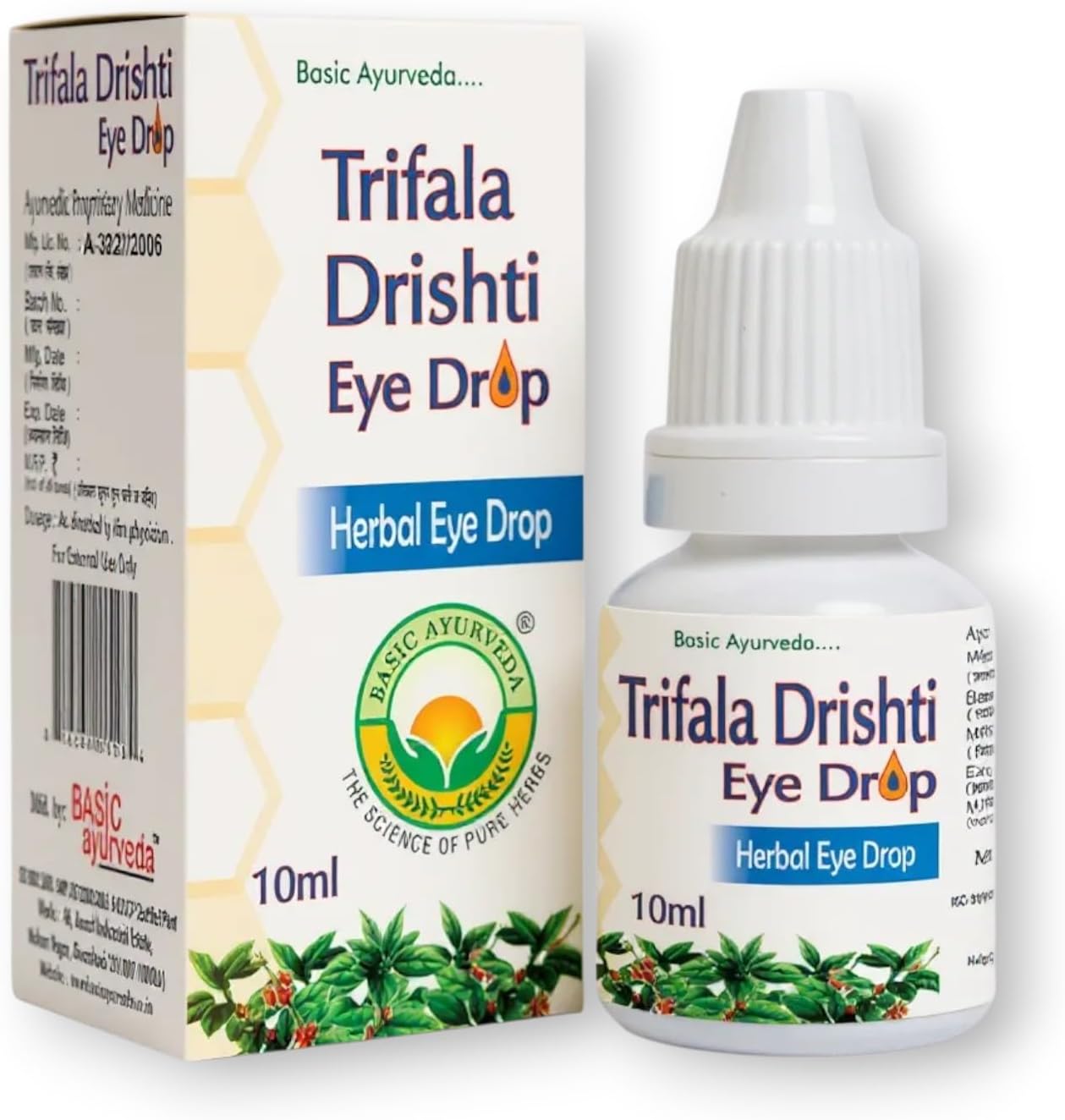 Basic Ayurveda Triphala Drishti Eye Drop 10ml – Pack of 5 | Ayurvedic Formula with Triphala and Honey | Cooling Support for Daily Use